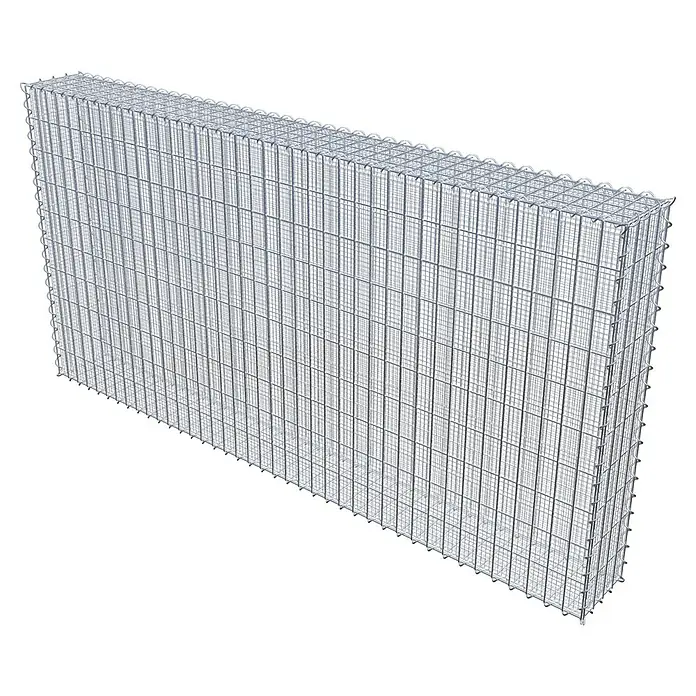Gabiona Gabione - 200 x 20 x 100 cm, Maschenbreite: 5 cm, Maschenhöhe: 10 cm, Splittgabione - Ein Gabionenkorb aus Drahtgeflecht für den Einsatz im Garten- und Landschaftsbau. Ideal für Stützmauern oder dekorative Elemente im Außenbereich.