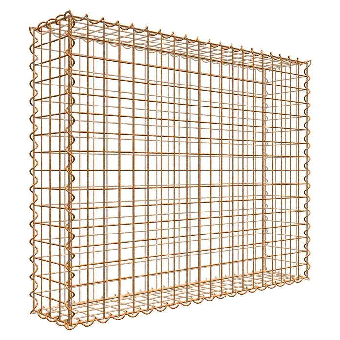Gabiona Gabione - 100 x 20 x 80 cm, Maschenbreite: 5 cm, Maschenhöhe: 5 cm, Unverzinkt - Gabionenwand aus verzinktem Drahtgitter für den Außenbereich, ideal als Stützmauer oder dekoratives Element im Garten.