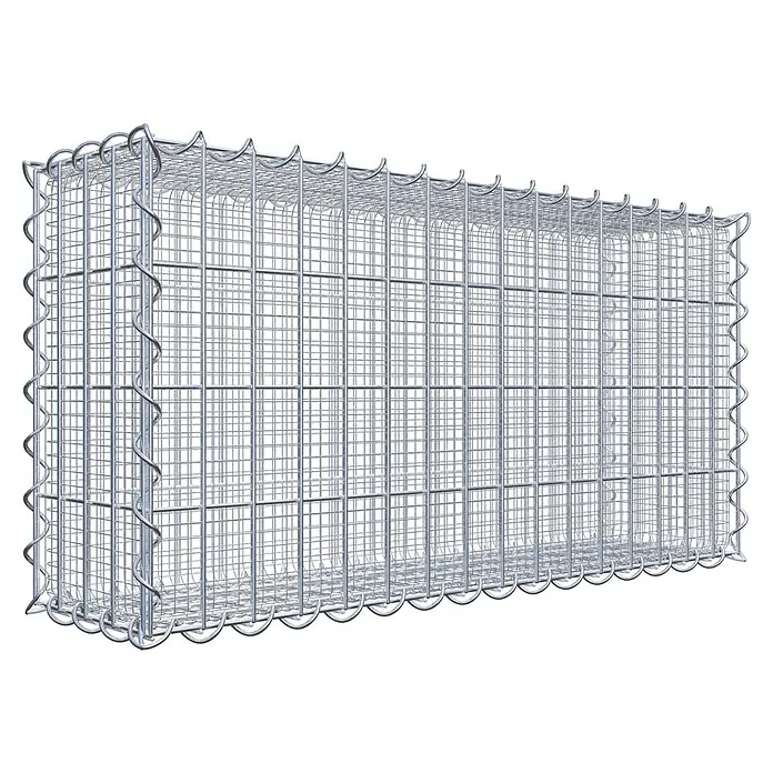 Gabiona Gabione - 80 x 20 x 40 cm, Maschenbreite: 5 cm, Maschenhöhe: 10 cm, Splittgabione - Ein rechteckiger Gabionenkorb aus verzinktem Drahtgeflecht, ideal für Gartenbau und Landschaftsgestaltung. Robust und langlebig.