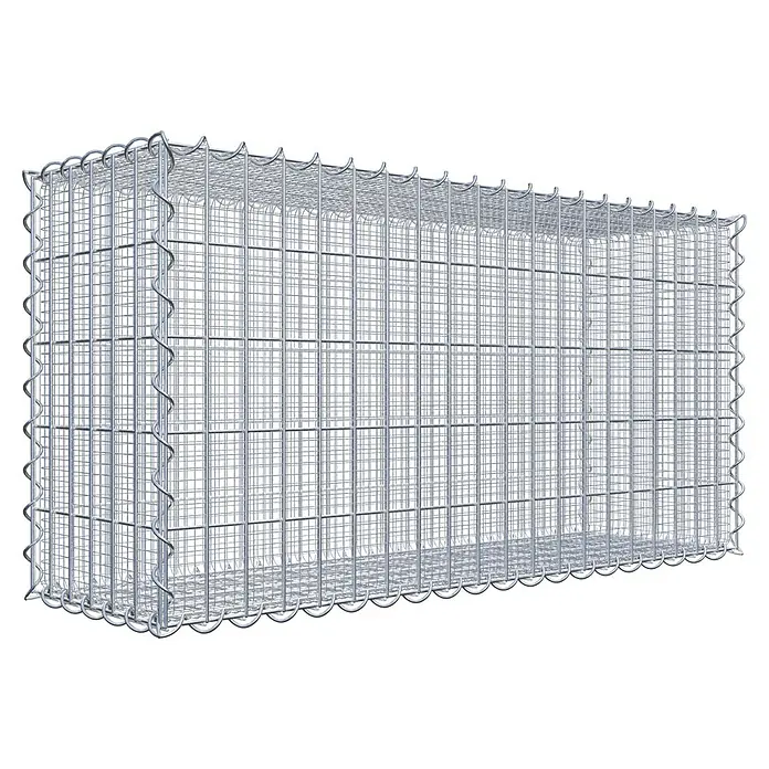 Gabiona Gabione - 100 x 30 x 50 cm, Maschenbreite: 5 cm, Maschenhöhe: 10 cm, Splittgabione - Produktabbildung eines Gabionenkörpers, einem Drahtgitterbehälter zur Befüllung mit Steinen. Vielseitig einsetzbar im Garten- und Landschaftsbau.