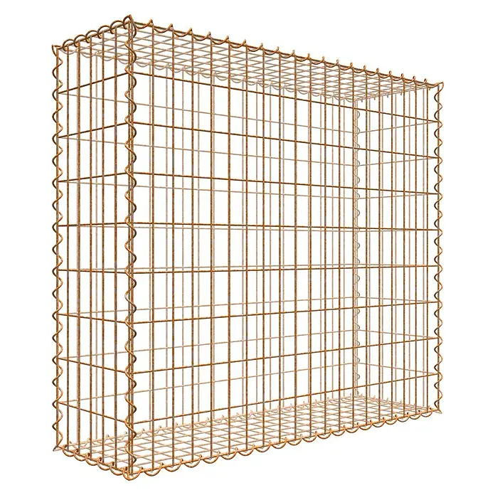 Gabiona Gabione - 100 x 30 x 90 cm, Maschenbreite: 5 cm, Maschenhöhe: 10 cm, Unverzinkt - Gabione aus rostfarbenem Drahtgitter, ideal zur Gartengestaltung und als Sichtschutz. Robustes Design für vielseitige Anwendungen im Außenbereich.