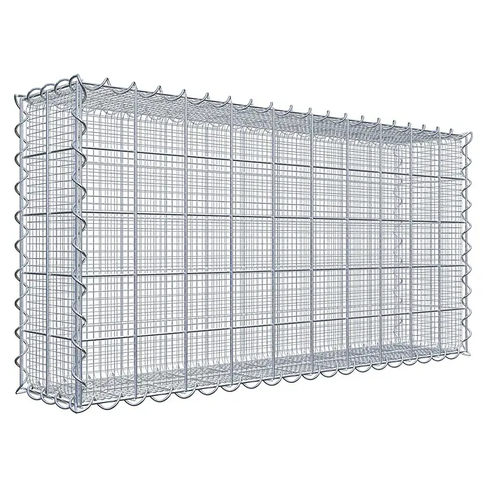 Gabiona Gabione - 100 x 20 x 50 cm, Maschenbreite: 10 cm, Maschenhöhe: 10 cm, Splittgabione - Bild einer Gabione, einem Drahtkorb zur Befüllung mit Steinen, als Element für den Garten- und Landschaftsbau.