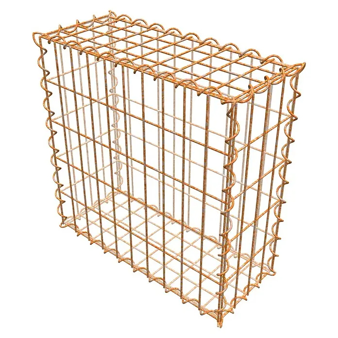 Gabiona Gabione - 50 x 20 x 50 cm, Maschenbreite: 5 cm, Maschenhöhe: 10 cm, Unverzinkt - Ein Gabionenkasten aus Drahtgeflecht. Ideal für den Gartenbau und zur Gestaltung von Außenbereichen, sehr robust und langlebig.