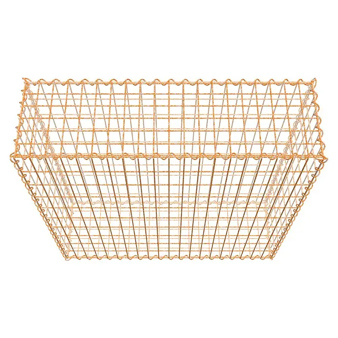 Gabiona Gabione - 100 x 30 x 100 cm, Maschenbreite: 5 cm, Maschenhöhe: 10 cm, Unverzinkt - Ein Drahtkorb mit quadratischem Gittermuster, ideal für die Aufbewahrung und Organisation von Gegenständen im Haushalt oder im Garten.