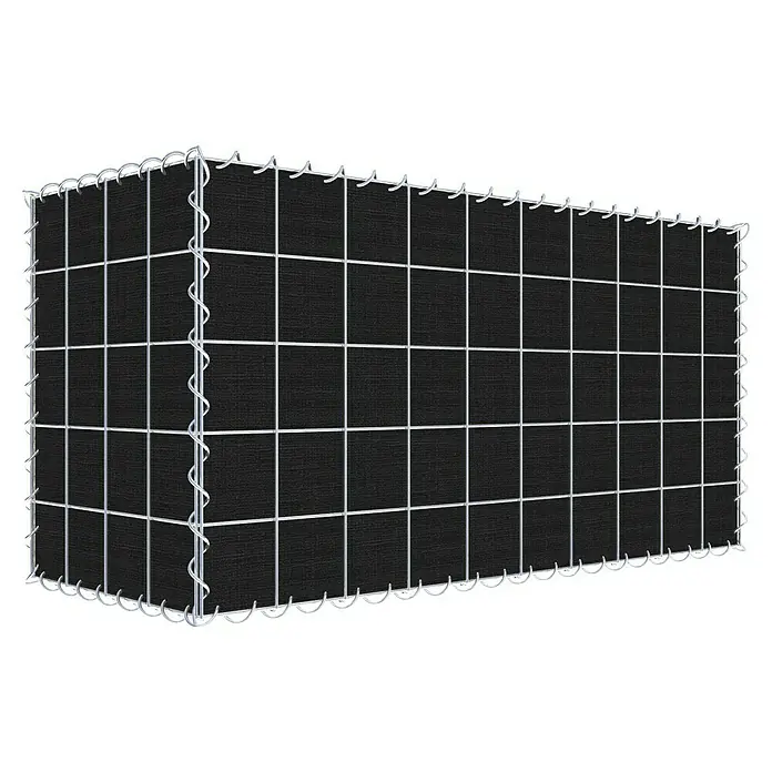 Gabiona Gabione - 100 x 40 x 50 cm, Maschenbreite: 10 cm, Maschenhöhe: 10 cm, Bepflanzbar - Gabionenwand mit schwarzem Stoffeinsatz und Drahtgitter. Die Gabione bietet eine attraktive und moderne Lösung für den Garten- und Landschaftsbau.