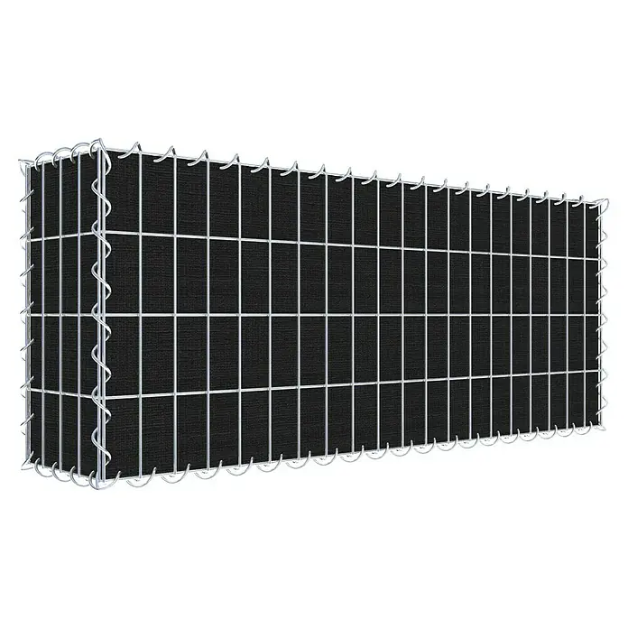 Gabiona Gabione - 100 x 20 x 40 cm, Maschenbreite: 5 cm, Maschenhöhe: 10 cm, Bepflanzbar - Gabionenwand mit einem Drahtgitter und dunklem Füllmaterial. Ideal für Lärmschutz, Sichtschutz und zur dekorativen Gartengestaltung.