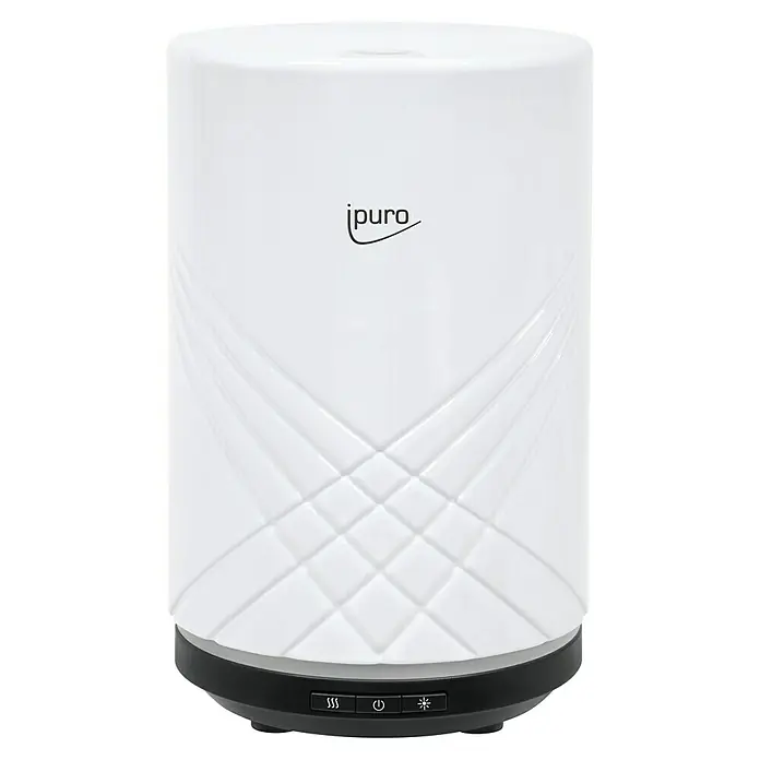 Ipuro Air Sonic Difusor eléctrico Elegance - Blanco - Humidificador iPuro blanco con diseño elegante, patrón de rombos decorativo y controles fáciles de usar.