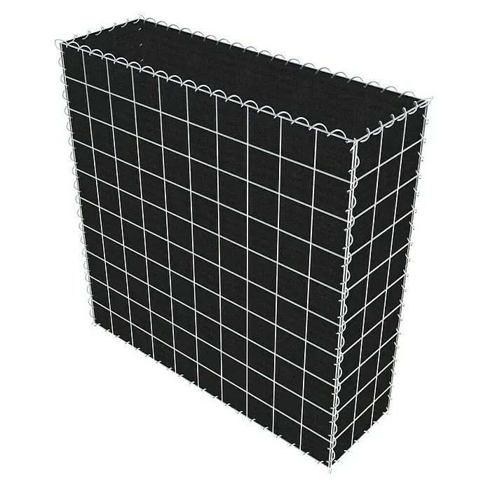 Gabiona Gabione - 100 x 30 x 100 cm, Maschenbreite: 10 cm, Maschenhöhe: 10 cm, Bepflanzbar - Gabionenwand mit Drahtgitter und schwarzer Stoffauskleidung zur Gestaltung von Außenbereichen und Gärten.