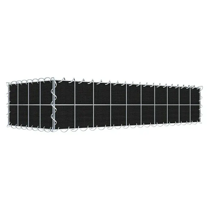 Gabiona Gabione - 100 x 40 x 20 cm, Maschenbreite: 10 cm, Maschenhöhe: 10 cm, Bepflanzbar - Gabionen-Sichtschutz: Rechteckige Gabione mit Drahtgeflecht und schwarzer Füllung, ideal für den Garten und als dekorativer Zaun.