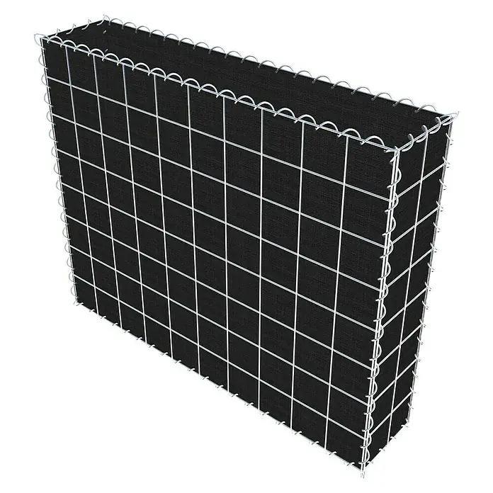 Gabiona Gabione - 100 x 20 x 80 cm, Maschenbreite: 10 cm, Maschenhöhe: 10 cm, Bepflanzbar - Gabione mit schwarzen Paneelen und Drahtgitter. Ideal für Garten- und Landschaftsbau, als Sichtschutz oder zur Hangbefestigung.