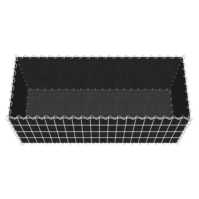 Gabiona Gabione - 100 x 40 x 40 cm, Maschenbreite: 5 cm, Maschenhöhe: 10 cm, Bepflanzbar - Eine Drahtkorb-Pflanzgefäß, ideal für Kräuter oder Blumen, mit schwarzem Stoffeinsatz für eine stilvolle Präsentation Ihrer Pflanzen.