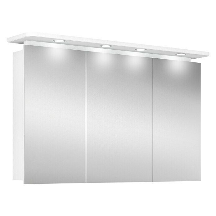 Riva | Aquila Weiß) (B Mit BAUHAUS Spanplatte, x x 75,2 120 cm, Beleuchtung, LED-Spiegelschrank H: