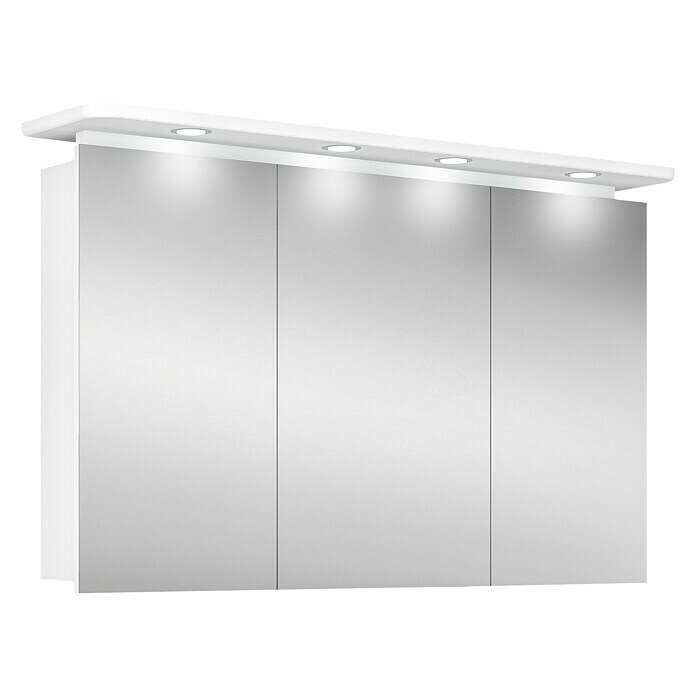 Riva LED-Spiegelschrank AquilaB x H: 120 x 75,2 cm, Mit Beleuchtung, Spanplatte, Weiß Front View