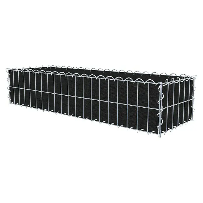 Gabiona Gabione - 100 x 30 x 20 cm, Maschenbreite: 5 cm, Maschenhöhe: 10 cm, Bepflanzbar - Gabionenwandelement mit schwarzer Füllung und stabilen Drahtgitterstruktur. Ideal für Garten- und Landschaftsbau.