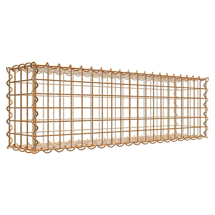 Gabiona Gabione - 100 x 20 x 30 cm, Maschenbreite: 5 cm, Maschenhöhe: 5 cm, Unverzinkt - Rostiger Gabionenkorb aus Drahtgitter.
