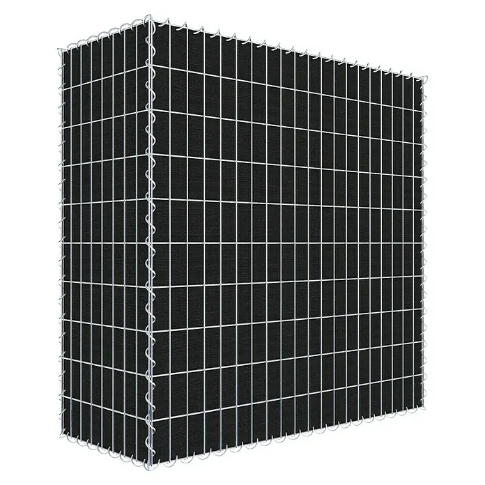 Gabiona Gabione - 100 x 40 x 100 cm, Maschenbreite: 5 cm, Maschenhöhe: 10 cm, Bepflanzbar - Gabionenwand mit schwarzer Füllung und stabilem Drahtgitter für stilvolle Gartengestaltung und robusten Sichtschutz.