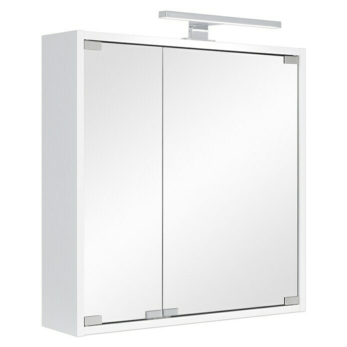 Riva LED-Spiegelschrank FloraB x H: 60 x 60 cm, Mit Beleuchtung, Spanplatte, Weiß Front View