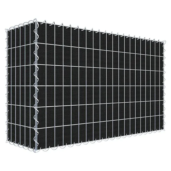 Gabiona Gabione - 100 x 30 x 60 cm, Maschenbreite: 5 cm, Maschenhöhe: 10 cm, Bepflanzbar - Gabionenwand mit Drahtgitter und schwarzer Stoffauskleidung für den Einsatz im Garten- und Landschaftsbau.