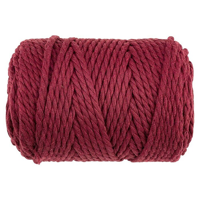 Glorex Wolle Makramee-Rope (Bordeaux, Durchmesser: 5 mm, 500 g, gedreht) | BAUHAUS
