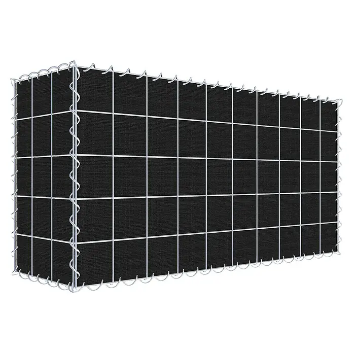 Gabiona Gabione - 100 x 30 x 50 cm, Maschenbreite: 10 cm, Maschenhöhe: 10 cm, Bepflanzbar - Gabionenwand mit Drahtgeflecht und schwarzem Füllmaterial zur dekorativen Gartengestaltung und als Sichtschutz.