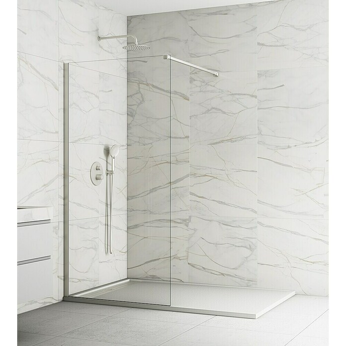 GME Mampara de ducha fija Screen Nickel (An x Al: 68 x 195 cm, Nickel) | BAUHAUS