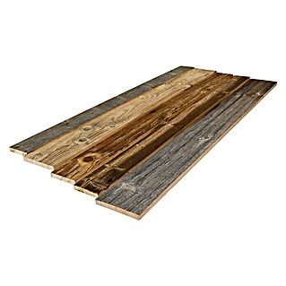 Tablas de madera vieja (Abeto rojo/abeto, Anchura resultante: 12 cm - 16 cm, 100 x 2 cm, 5 ud.)