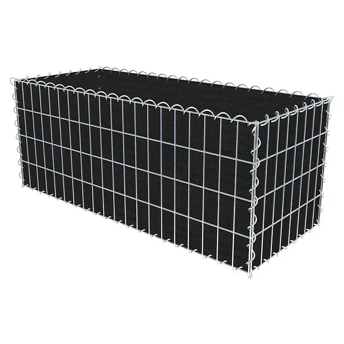Gabiona Gabione - 100 x 40 x 40 cm, Maschenbreite: 5 cm, Maschenhöhe: 10 cm, Bepflanzbar - Gabionen-Pflanzkasten mit schwarzem Vlies, ideal für Garten- und Landschaftsbau. Robuste Konstruktion für vielfältige Gestaltungsmöglichkeiten.