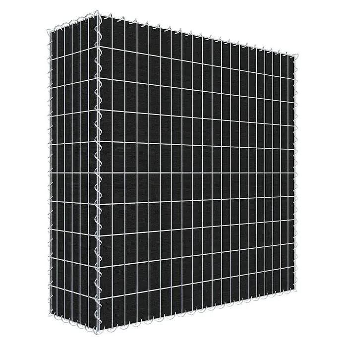 Gabiona Gabione - 100 x 30 x 100 cm, Maschenbreite: 5 cm, Maschenhöhe: 10 cm, Bepflanzbar - Gabionenwand mit engmaschigem Drahtgeflecht und schwarzer Sichtschutzfolie, ideal als stilvoller und funktionaler Gartenzaun für mehr Privatsphäre.