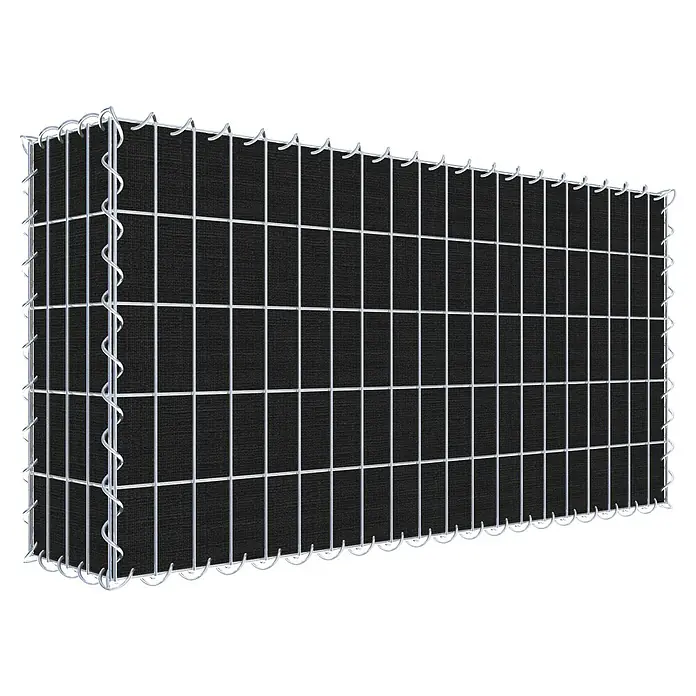 Gabiona Gabione - 100 x 20 x 50 cm, Maschenbreite: 5 cm, Maschenhöhe: 10 cm, Bepflanzbar - Gabionenwand mit schwarzem Sichtschutzgewebe, ideal für Garten und Landschaftsbau. Robuste Konstruktion mit Drahtgeflecht für hohe Stabilität und Langlebigkeit.