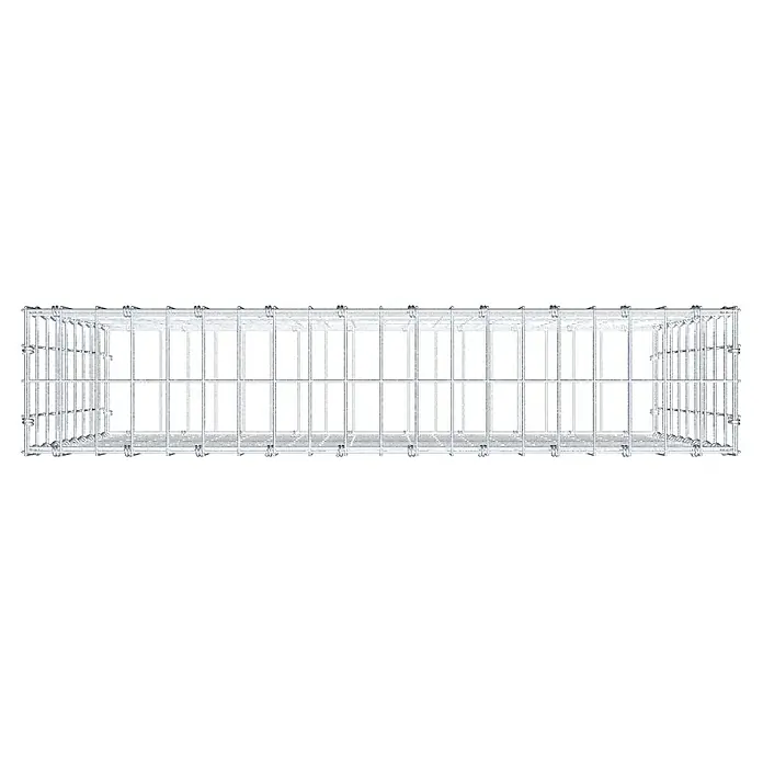 Gabiona Gabione - 100 x 20 x 90 cm, Maschenbreite: 5 cm, Maschenhöhe: 10 cm - Draufsicht auf einen rechteckigen Gabionenkorb aus Drahtgeflecht. Ein stabiles Produkt für den Garten- und Landschaftsbau.