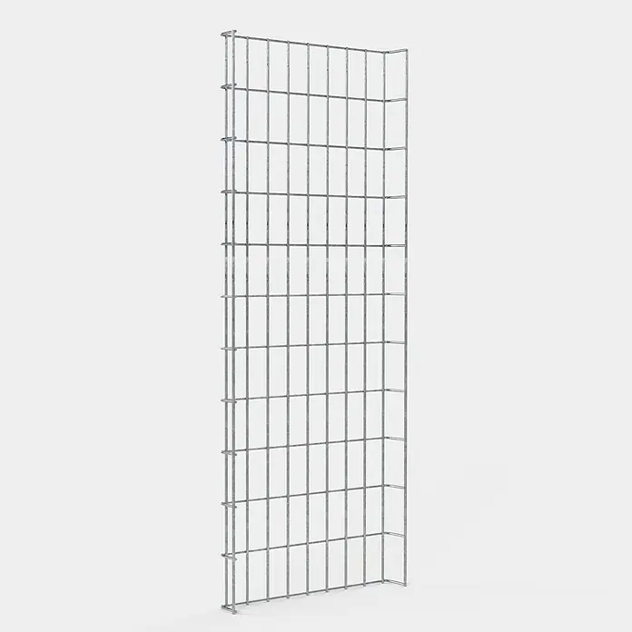 Gabiona Rankgitter - L x B x H: 43 x 5 x 110 cm, Silber, Stahl, Maschenbreite: 5 cm, Maschenhöhe: 10 cm - Metallgitterwand: Eine stabile und vielseitige Lösung für Lagerung und Präsentation mit robustem Drahtdesign. Ideal für Geschäfte und Garagen.