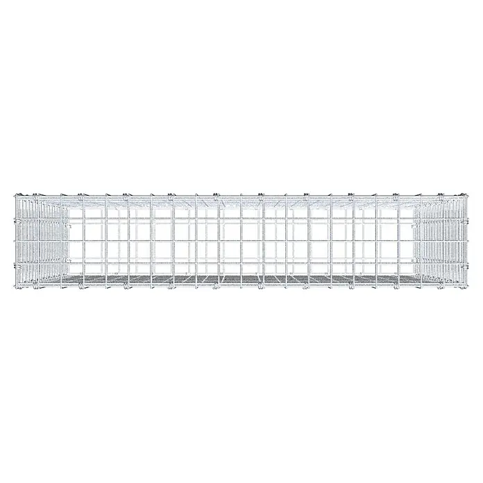 Gabiona Gabione - 100 x 20 x 90 cm, Maschenbreite: 5 cm, Maschenhöhe: 5 cm - Aufnahme eines Gabionenkorbs mit einer rechteckigen Form, konstruiert aus Drahtgitter, der zur Stabilisierung von Hängen verwendet wird.