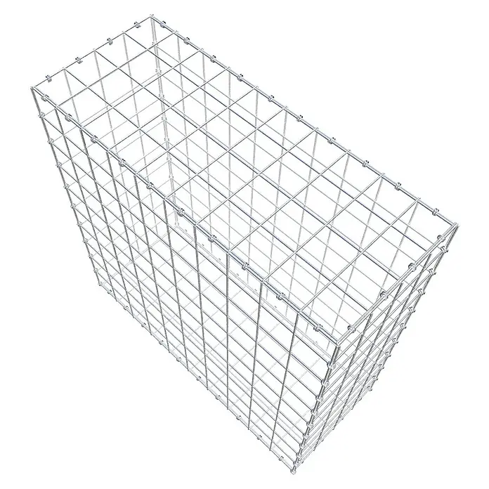 Gabiona Gabione - 100 x 40 x 100 cm, Maschenbreite: 10 cm, Maschenhöhe: 10 cm - Darstellung eines Gabionenkorbs, einer Drahtgitterkonstruktion, die zur Befüllung mit Steinen oder ähnlichem Material dient.