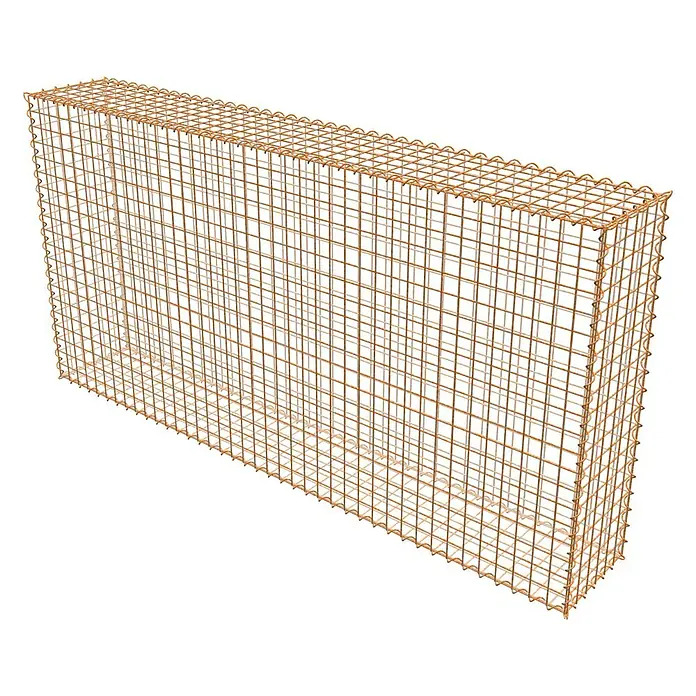 Gabiona Gabione - 200 x 30 x 100 cm, Maschenbreite: 5 cm, Maschenhöhe: 5 cm, Unverzinkt - Darstellung eines Gabionenkäfigs, ideal für Gartenbau und Landschaftsgestaltung. Der Drahtkäfig bietet robuste Struktur.