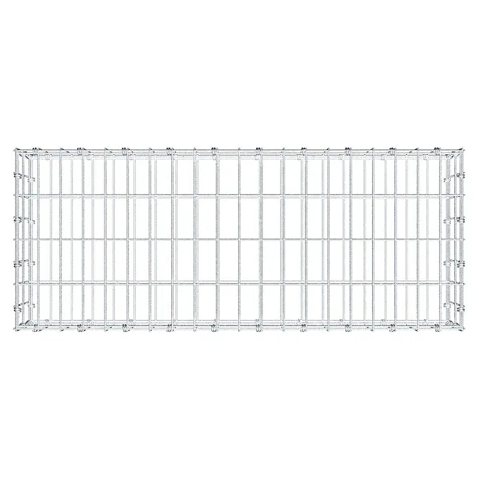 Gabiona Gabione - 100 x 40 x 20 cm, Maschenbreite: 5 cm, Maschenhöhe: 10 cm - Bild eines rechteckigen, robusten Hundekäfigs aus Metall mit einer stabilen Konstruktion für sicheren Halt und Komfort.