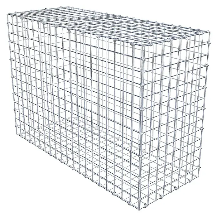 Gabiona Gabione - 100 x 40 x 70 cm, Maschenbreite: 5 cm, Maschenhöhe: 5 cm - Ein rechteckiger Gabionen-Drahtkorb, der sich ideal für Stützmauern oder dekorative Elemente eignet. Seine robuste Konstruktion sorgt für Stabilität.