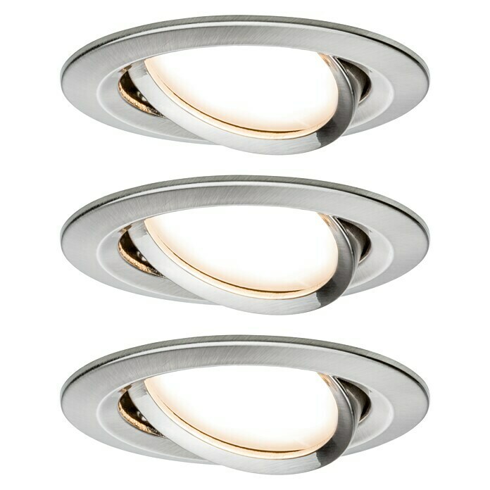 Paulmann LED-Einbauleuchten-Set Nova  (6,5 W, Eisen gebürstet, Ø x H: 8,4 x 4,5 cm)