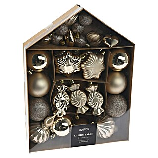 Kerstboomversiering Set (Crème, Kunststof, 32 st., 6 x 24,5 x 32 cm)