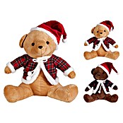 Decoratief figuur - Beer met Kerstmuts (Beige, Bruin, Pluche) | BAUHAUS