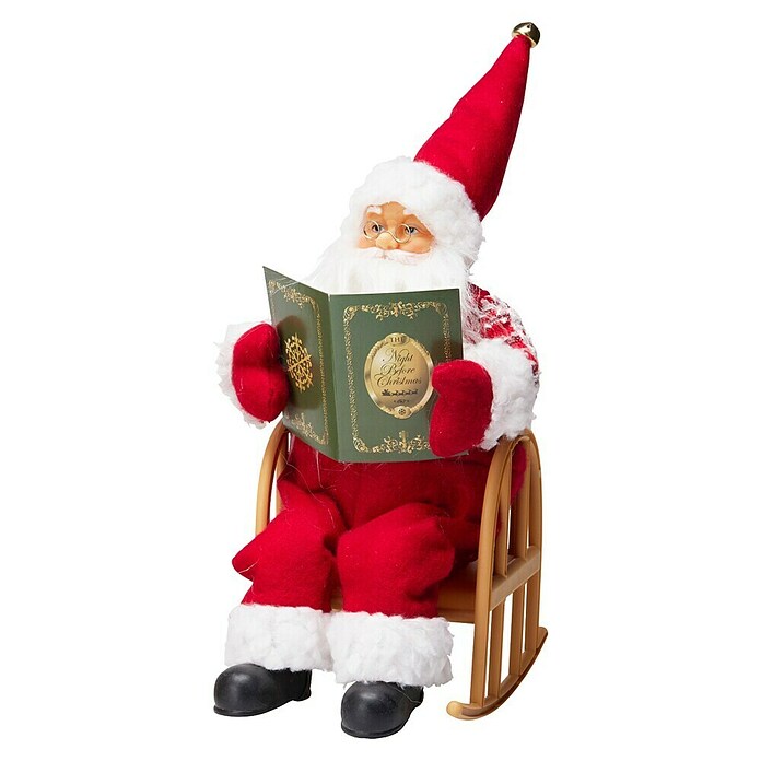 Led-kerstman op Stoel met Boek (Hoogte: 25 cm) | BAUHAUS
