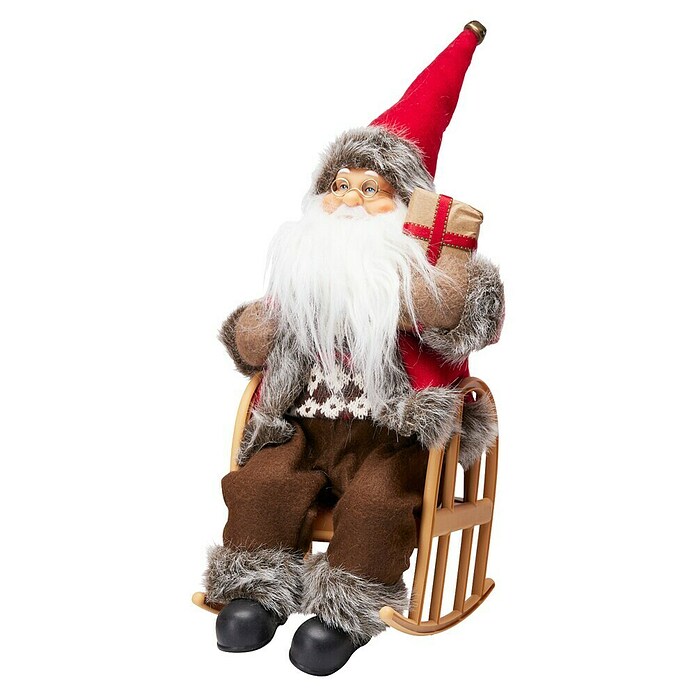Led-kerstman op Stoel met Boek (Hoogte: 25 cm) | BAUHAUS