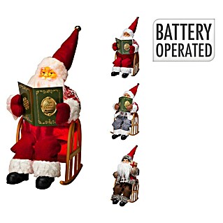 Led-kerstman op Stoel met Boek (Hoogte: 25 cm)