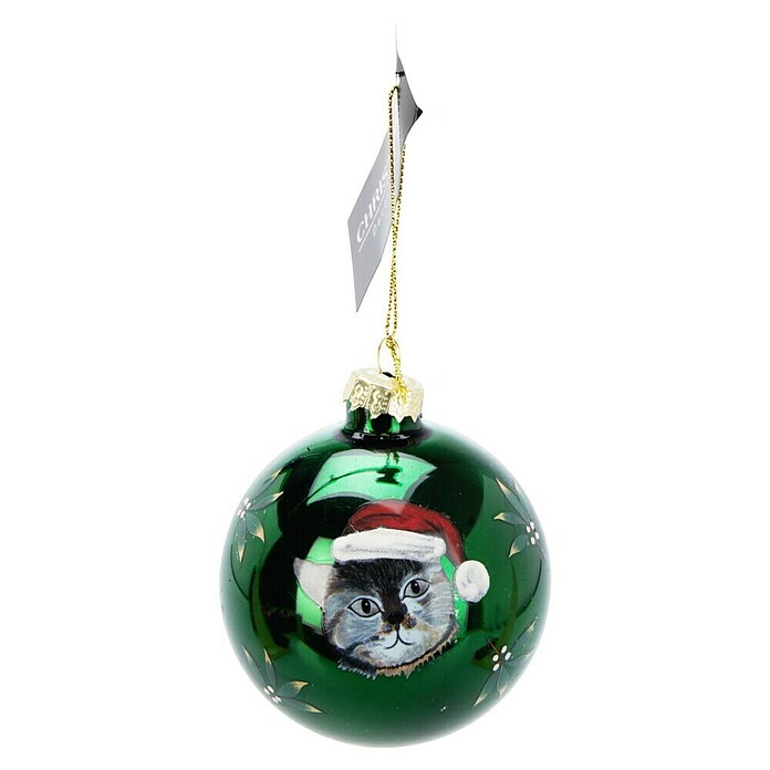 Kerstbal met motief (Rood, Groen, Glas) | BAUHAUS