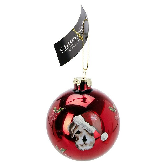 Kerstbal met motief (Rood, Groen, Glas) | BAUHAUS