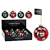 Kerstbal met motief (Rood, Groen, Glas) | BAUHAUS