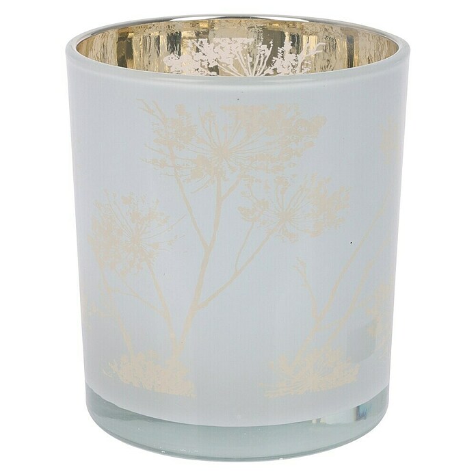 Theelichthouder Dandelion (Ø x h: 9 x 10 cm, Wit, Zilver, Roze, Glas) | BAUHAUS