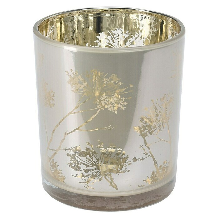Theelichthouder Dandelion (Ø x h: 9 x 10 cm, Wit, Zilver, Roze, Glas) | BAUHAUS