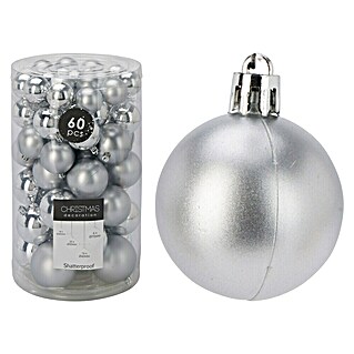 Set kerstballen (Zilver, Kunststof, 60 st.)