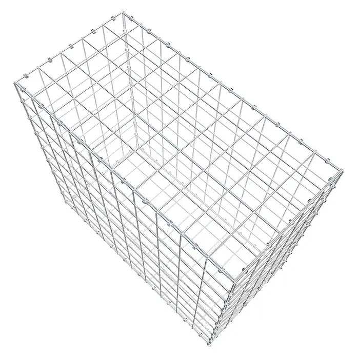 Gabiona Gabione - 100 x 50 x 90 cm, Maschenbreite: 10 cm, Maschenhöhe: 10 cm - Ein rechteckiger Gabionenkorb aus verzinktem Drahtgeflecht, ideal für den Garten- und Landschaftsbau. Robuste Konstruktion für vielfältige Anwendungen.
