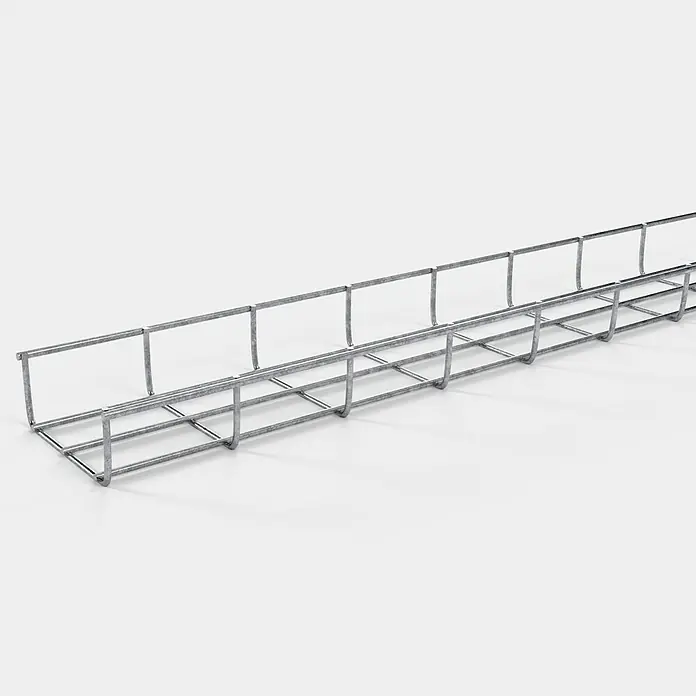 Gabiona Rankgitter - L x B x H: 13 x 5 x 110 cm, Silber, Stahl, Maschenbreite: 5 cm, Maschenhöhe: 10 cm - Kabelrinne aus verzinktem Drahtgeflecht. Für eine einfache und flexible Kabelführung in Industrie- und Gewerbegebäuden.